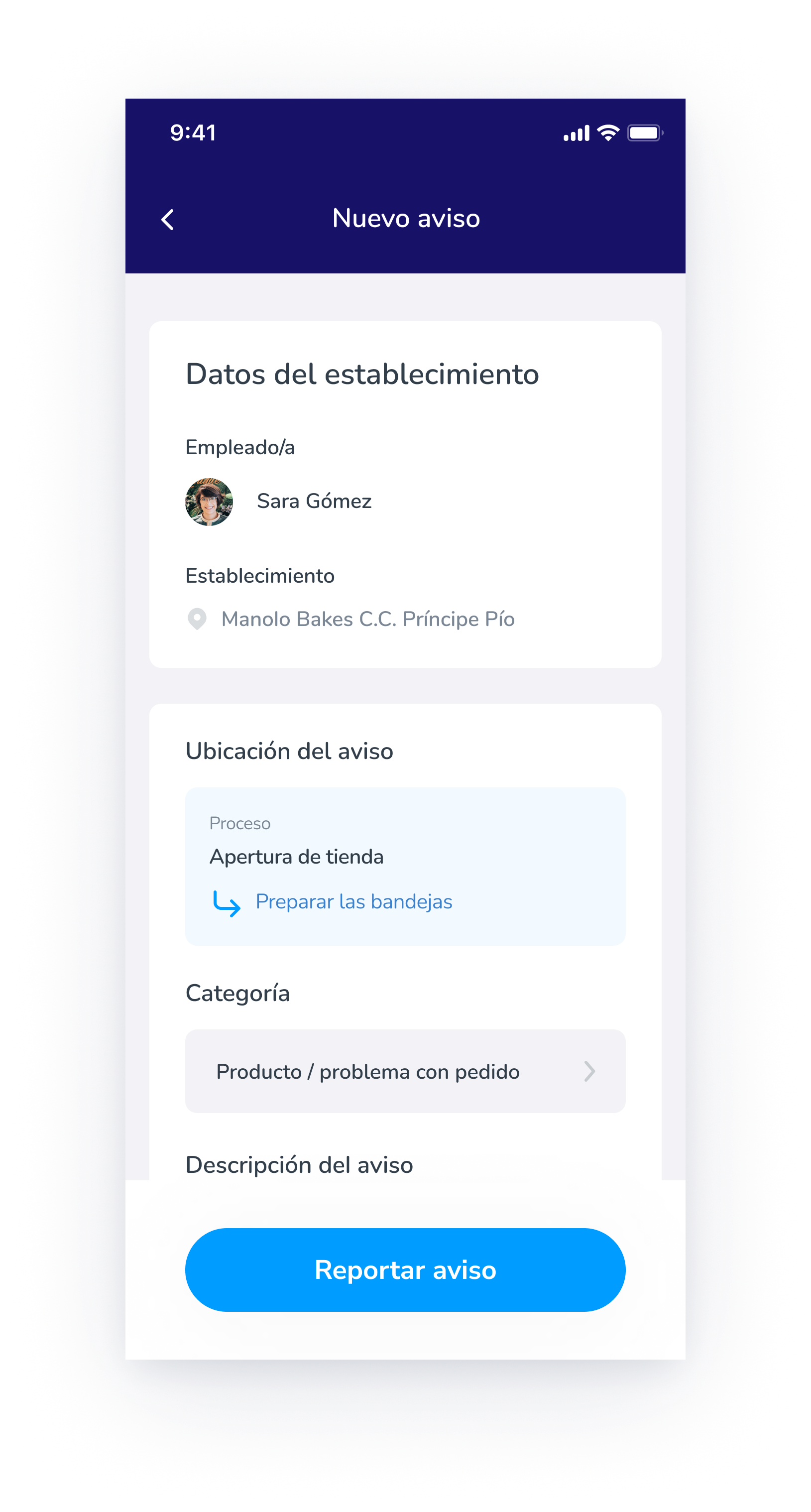 Issue creation form