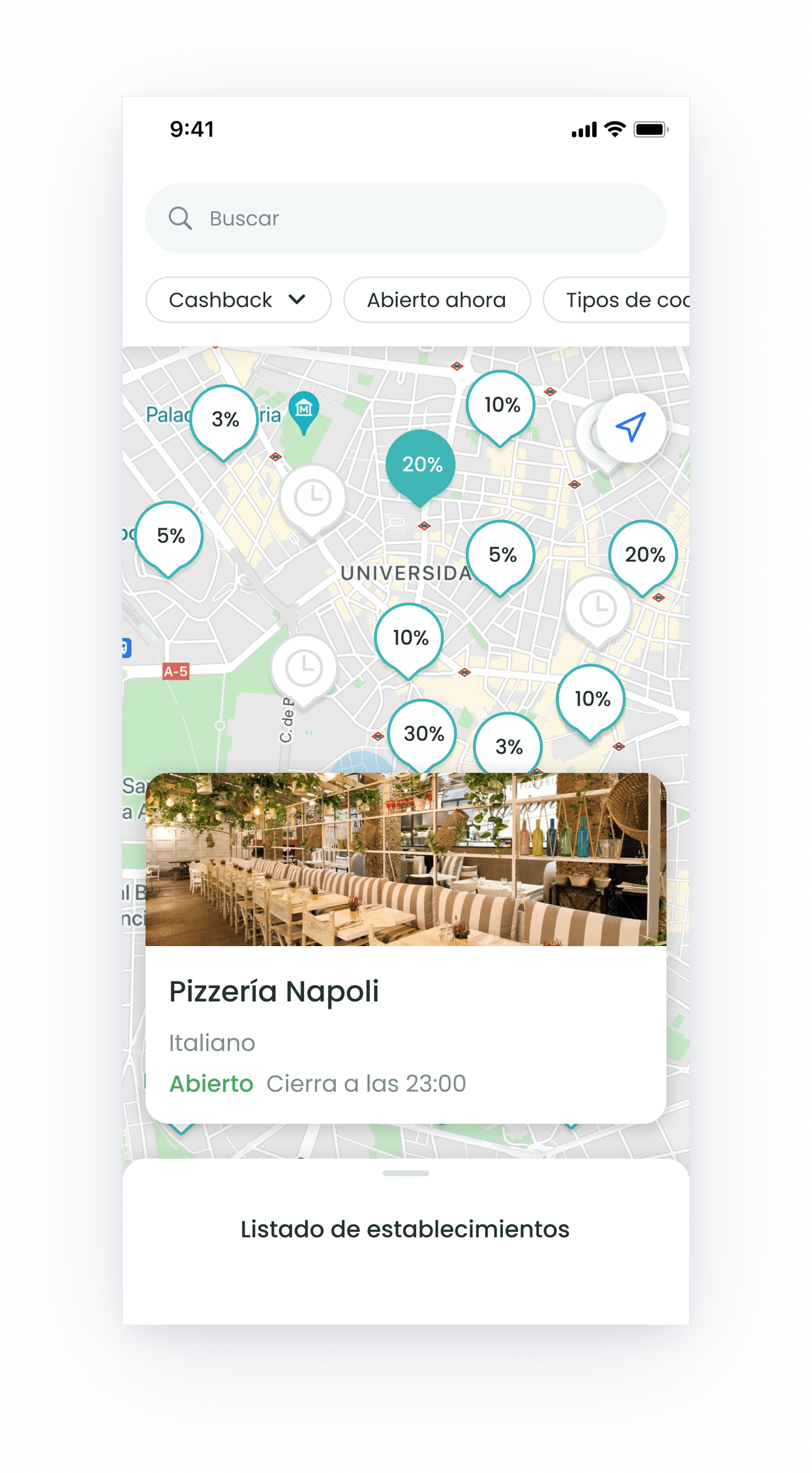Restaurant discovery map