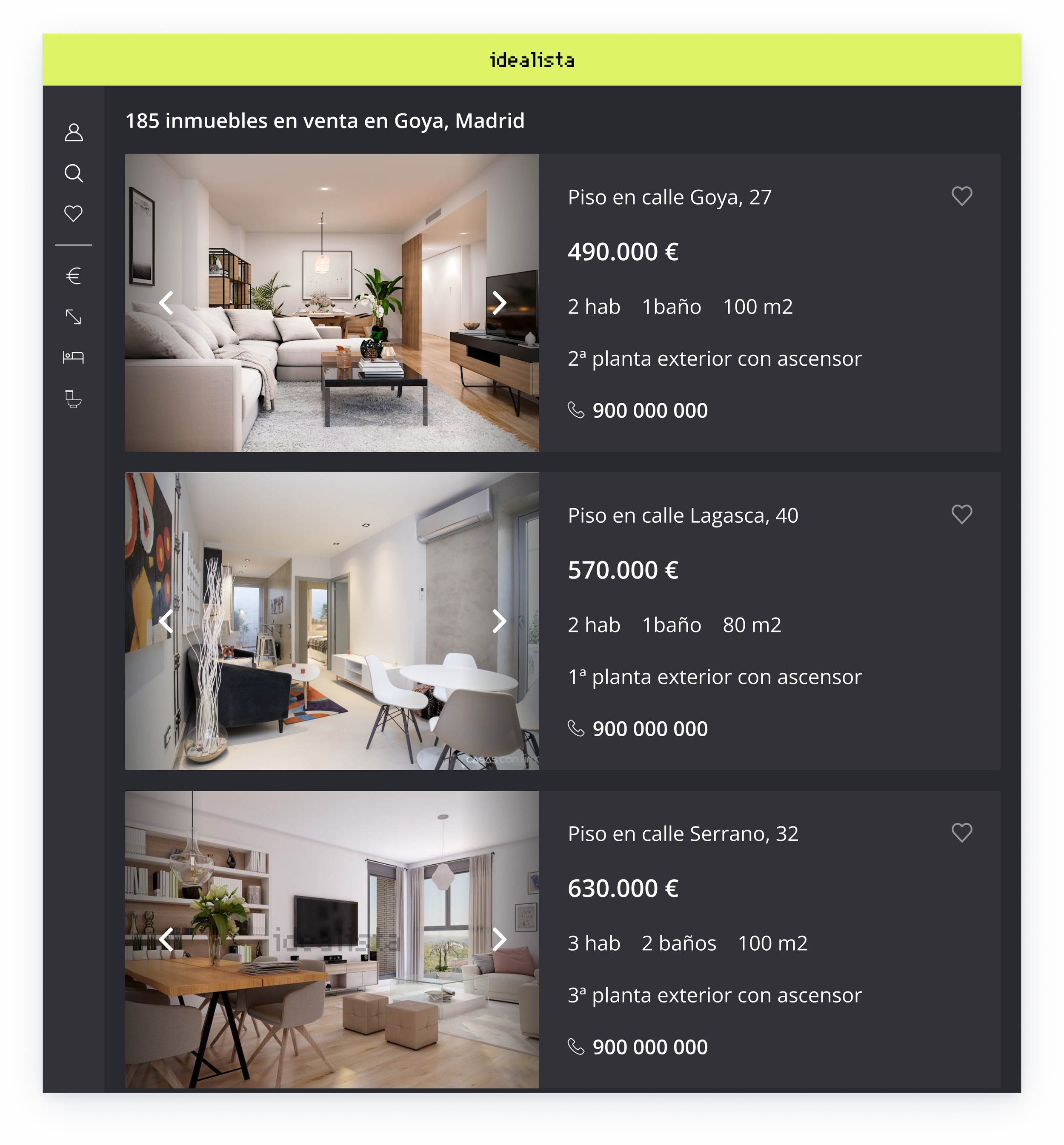 Search results — dark mode