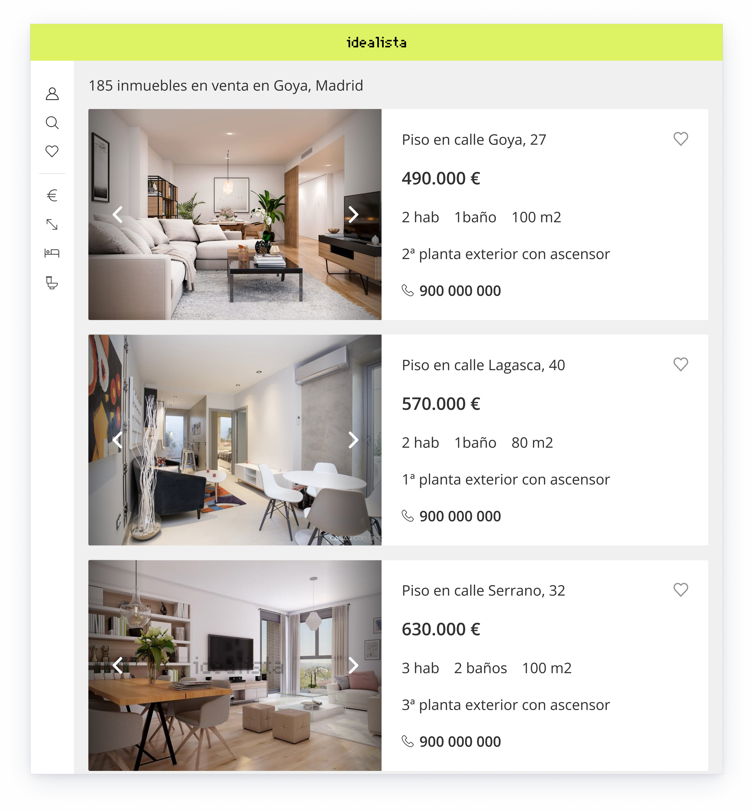 Search results — collapsed menu
